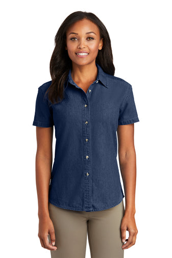 Womens Denim Short Sleeve