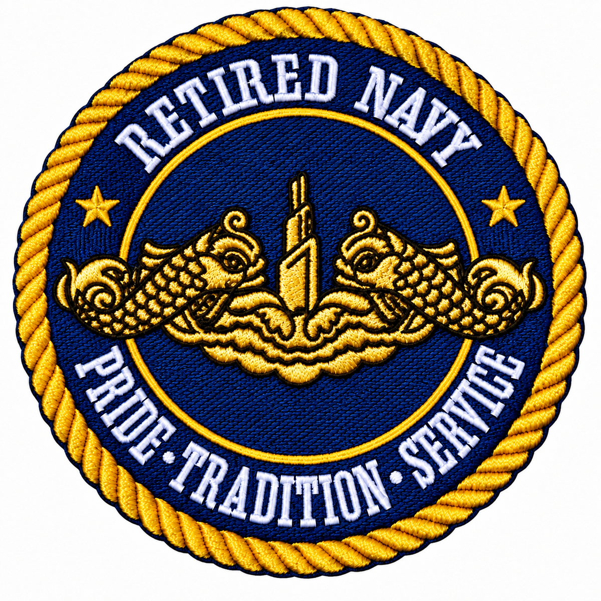 RETIRED NAVY SUBMARINE  Gold DOLPHINS PATCH