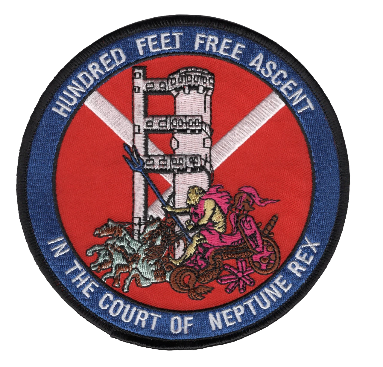 Submarine Escape Tower - Hundred Feet Free Ascent - In the Court of Neptune Rex Patch