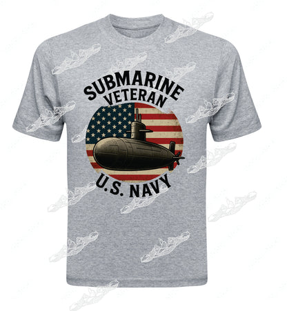 Submarine Veteran Circle Flag US NAVY  :  Clothing (Great with added Boat Text)