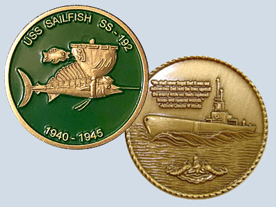 USS Sailfish SS 192 Challenge Coin