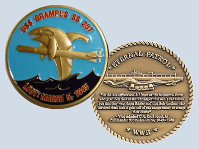 USS Grampus SS 207 Challenge Coin