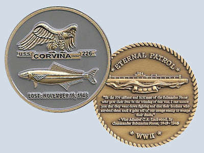 USS Corvina SS 226 Challenge Coin