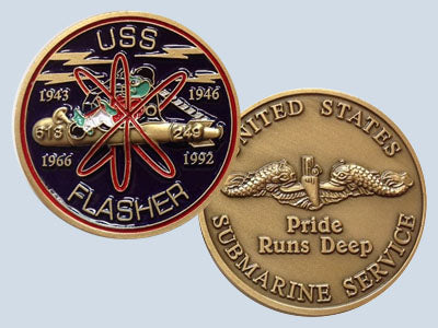 USS Flasher SS 249 / SSN 613 Challenge Coin
