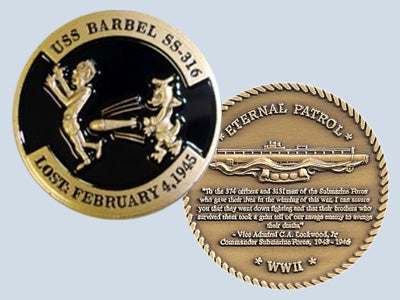 USS Barbel SS 316 Challenge Coin
