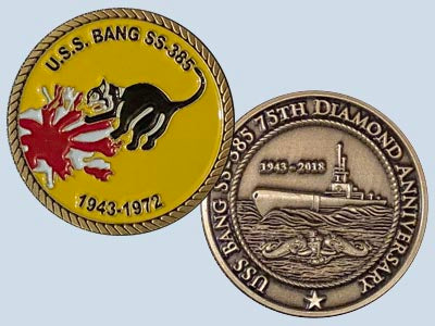 USS Bang SS 385 Challenge Coin — Design 76