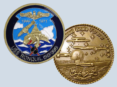 USS Ronquil SS 396 Challenge Coin — Design 70