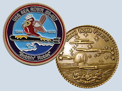 USS Sea Robin SS 407 Challenge Coin