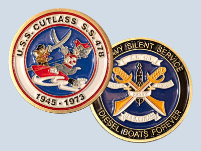 USS Cutlass SS 478 Challenge Coin — Design 80