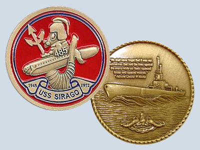 USS Sirago SS 485 Challenge Coin