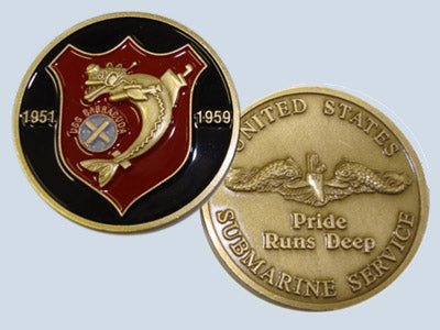 USS Barracuda SS 550 / SSK 1 Challenge Coin