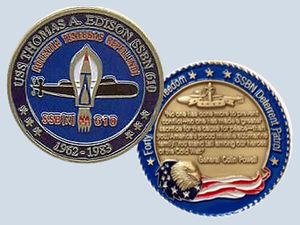 USS Thomas A. Edison SSBN 610 Challenge Coin