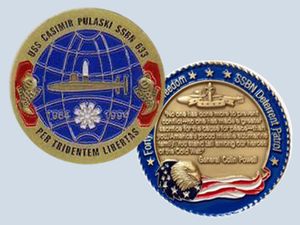 USS Casimir Pulaski SSBN 633 Challenge Coin