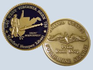 USS West Virginia SSBN 736 Challenge Coin