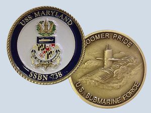 USS Maryland SSBN 738 Challenge Coin