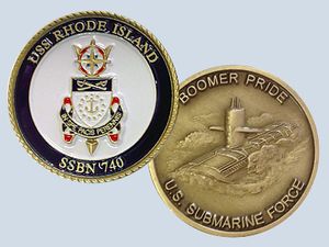 USS Rhode Island SSBN 740 Challenge Coin