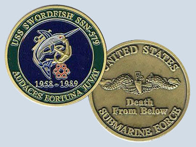USS Swordfish SSN 579 Challenge Coin