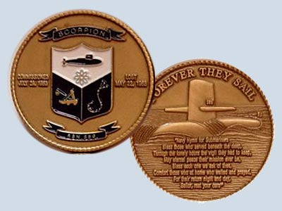 USS Scorpion SSN 589 Challenge Coin