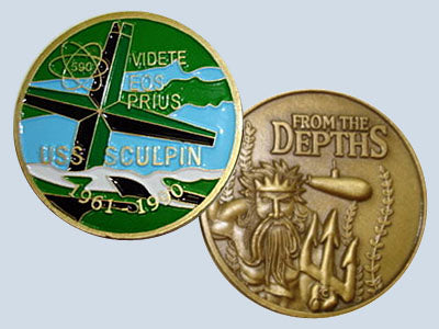 USS Sculpin SSN 590 Challenge Coin