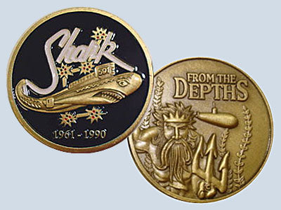 USS Shark SSN 591 Challenge Coin
