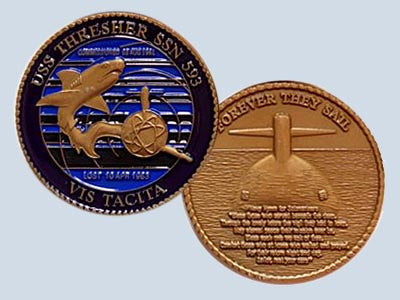 USS Thresher SSN 593 Challenge Coin