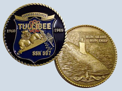 USS Tullibee SSN 597 Challenge Coin