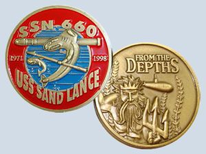 USS Sand Lance SSN 660 Challenge Coin