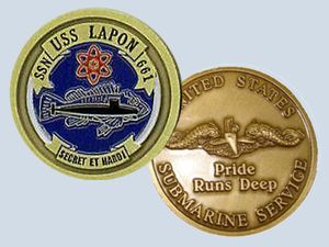 USS Lapon SSN 661 Challenge Coin