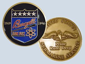 USS Bergall SSN 667 Challenge Coin