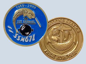 USS Narwhal SSN 671 Challenge Coin