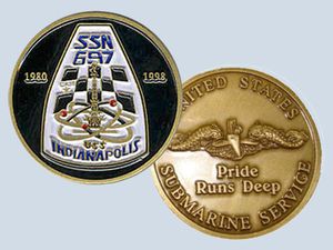 USS Indianapolis SSN 697 Challenge Coin