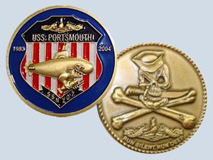 USS Portsmouth SSN 707 Challenge Coin