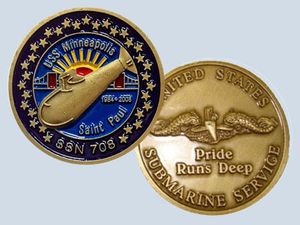 USS Minneapolis–Saint Paul SSN 708 Challenge Coin