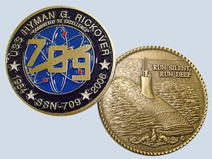 USS Hyman G. Rickover SSN 709 Challenge Coin