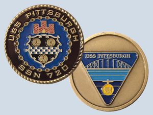 USS Pittsburgh SSN 720 Challenge Coin