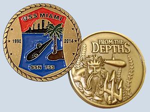USS Miami SSN 755 Challenge Coin