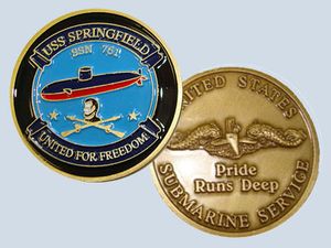 USS Springfield SSN 761 Challenge Coin