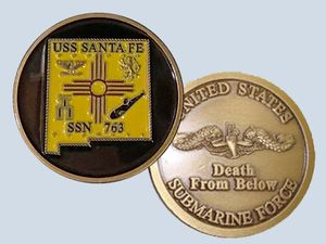 USS Santa Fe SSN 763 Challenge Coin