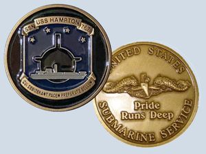 USS Hampton SSN 767 Challenge Coin