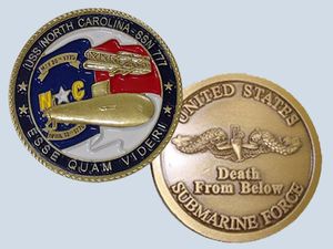 USS North Carolina SSN 777 Challenge Coin
