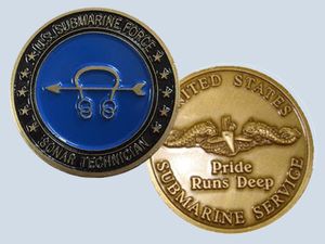 ST Rate Coin Sonar Technician Insignia Challenge Coin