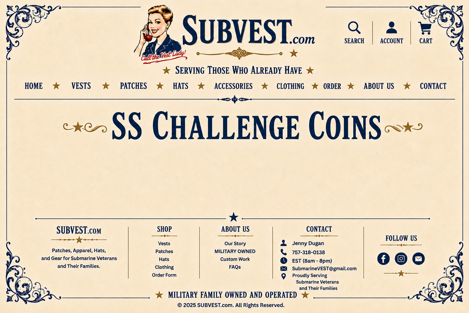 SUBVEST SS Challenge Coins