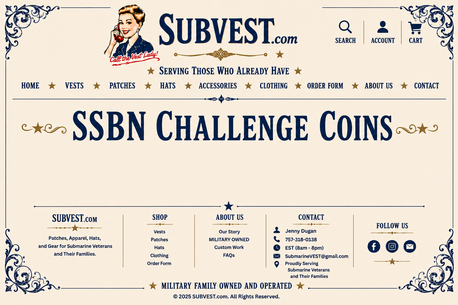 SUBVEST SSBN Challenge Coins