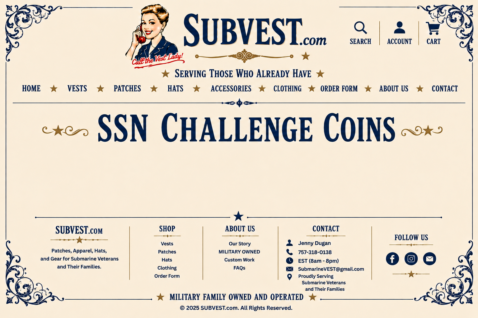 SUBVEST SSN Challenge Coins